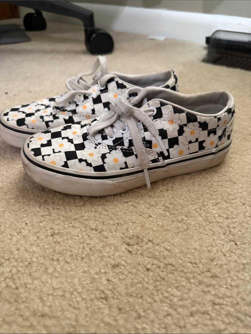 Girls Flowered Vans Size 1